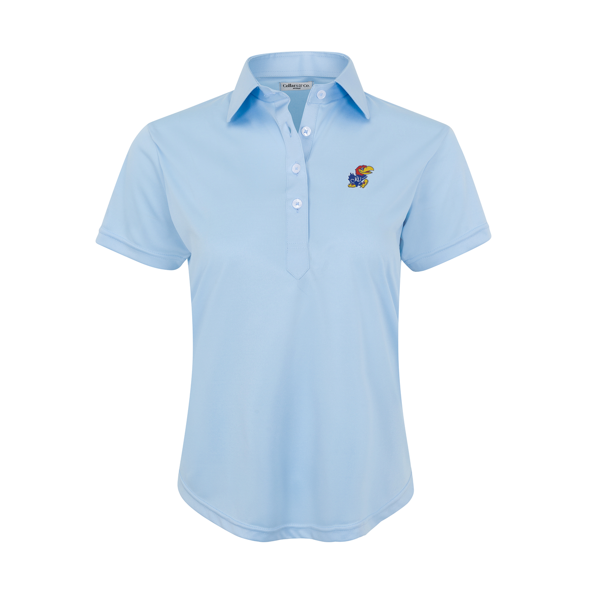 Kansas Women's Cap Sleeve Semi Spread Polo Sky Blue