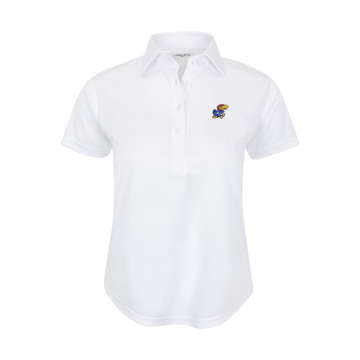 Kansas Women's Cap Sleeve Semi Spread Polo White