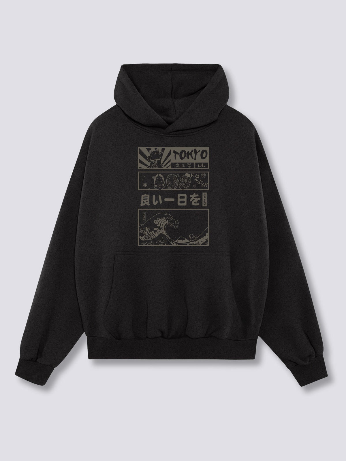Front Print - Tokyo Wave Hoodie