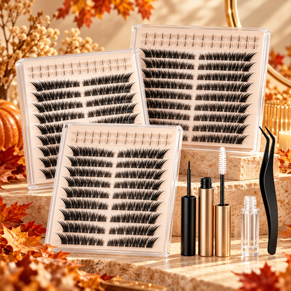 🍂 Fall Sale – Fox Tail Lash Cluster Kit | Wispy & Fluffy DIY Lashes, Natural Fox-Eye Effect, Salon-Quality Lashes at Home