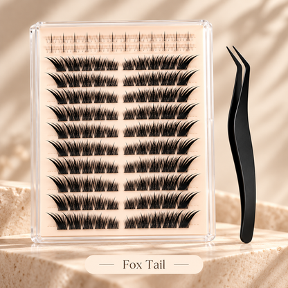 🍂 Fall Sale – Fox Tail Lash Cluster Kit | Wispy & Fluffy DIY Lashes, Natural Fox-Eye Effect, Salon-Quality Lashes at Home