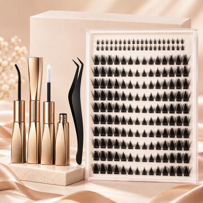 🍂 Fall Sale – Fox Tail Lash Cluster Kit | Wispy & Fluffy DIY Lashes, Natural Fox-Eye Effect, Salon-Quality Lashes at Home