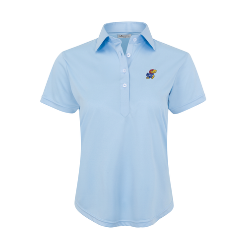Kansas Women's Cap Sleeve Semi Spread Polo Sky Blue