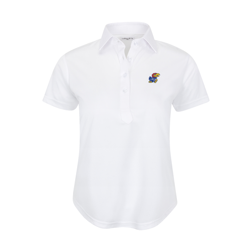 Kansas Women's Cap Sleeve Semi Spread Polo White