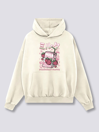 Front Print - Strawberry Milk Hoodie