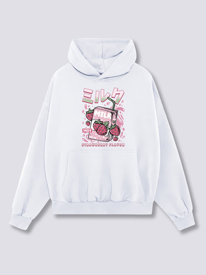 Front Print - Strawberry Milk Hoodie